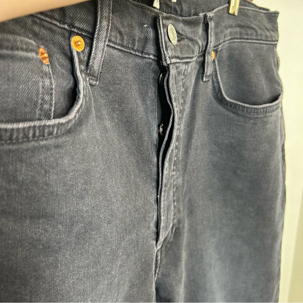 Re/Done Women's Straight Leg Jeans in Black - Picture 9 of 15